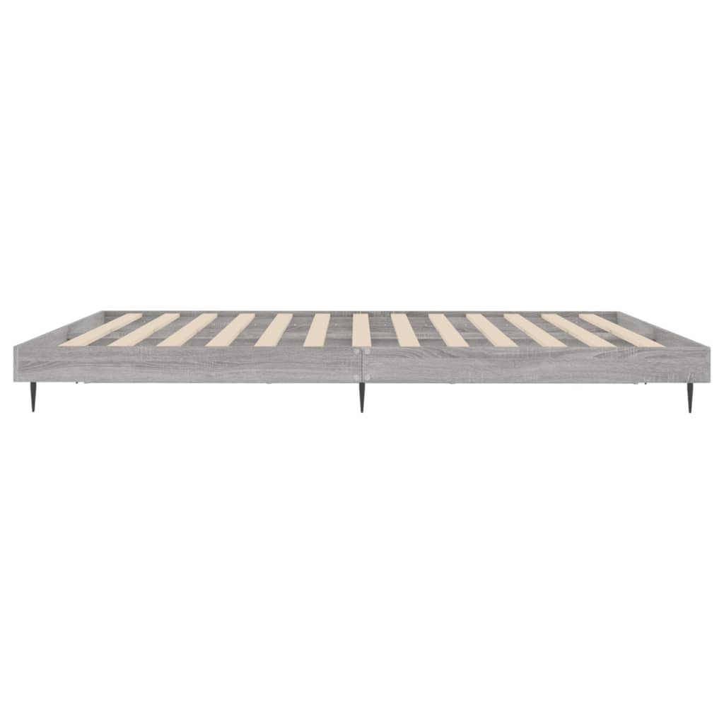 vidaXL Bed Frame without Mattress Grey Sonoma 160x200 cm Engineered Wood