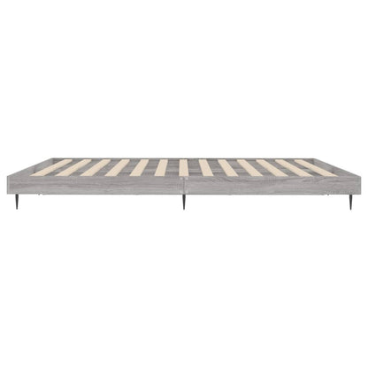 vidaXL Bed Frame without Mattress Grey Sonoma 160x200 cm Engineered Wood