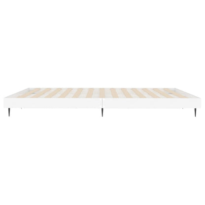 vidaXL Bed Frame without Mattress White 150x200 cm King Size Engineered Wood