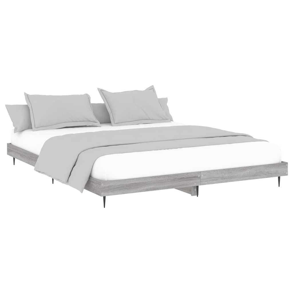 vidaXL Bed Frame without Mattress Grey Sonoma 140x200 cm Engineered Wood