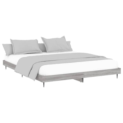 vidaXL Bed Frame without Mattress Grey Sonoma 140x200 cm Engineered Wood
