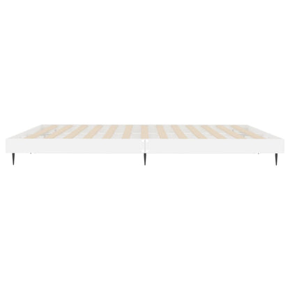 vidaXL Bed Frame without Mattress High Gloss White 120x200 cm