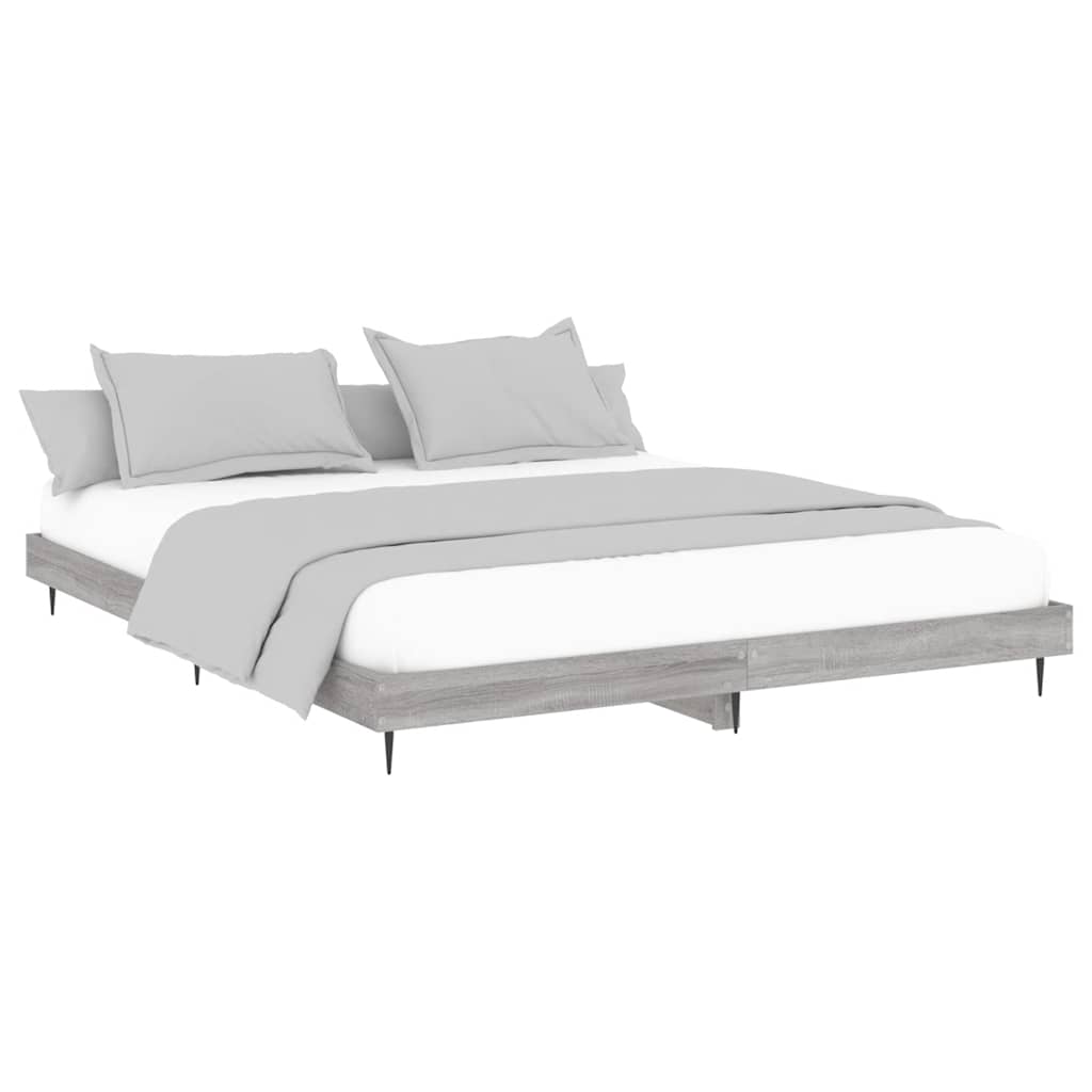 vidaXL Bed Frame without Mattress Grey Sonoma 120x200 cm Engineered Wood