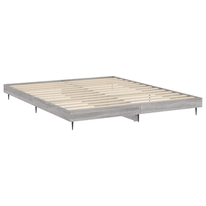vidaXL Bed Frame without Mattress Grey Sonoma 120x200 cm Engineered Wood