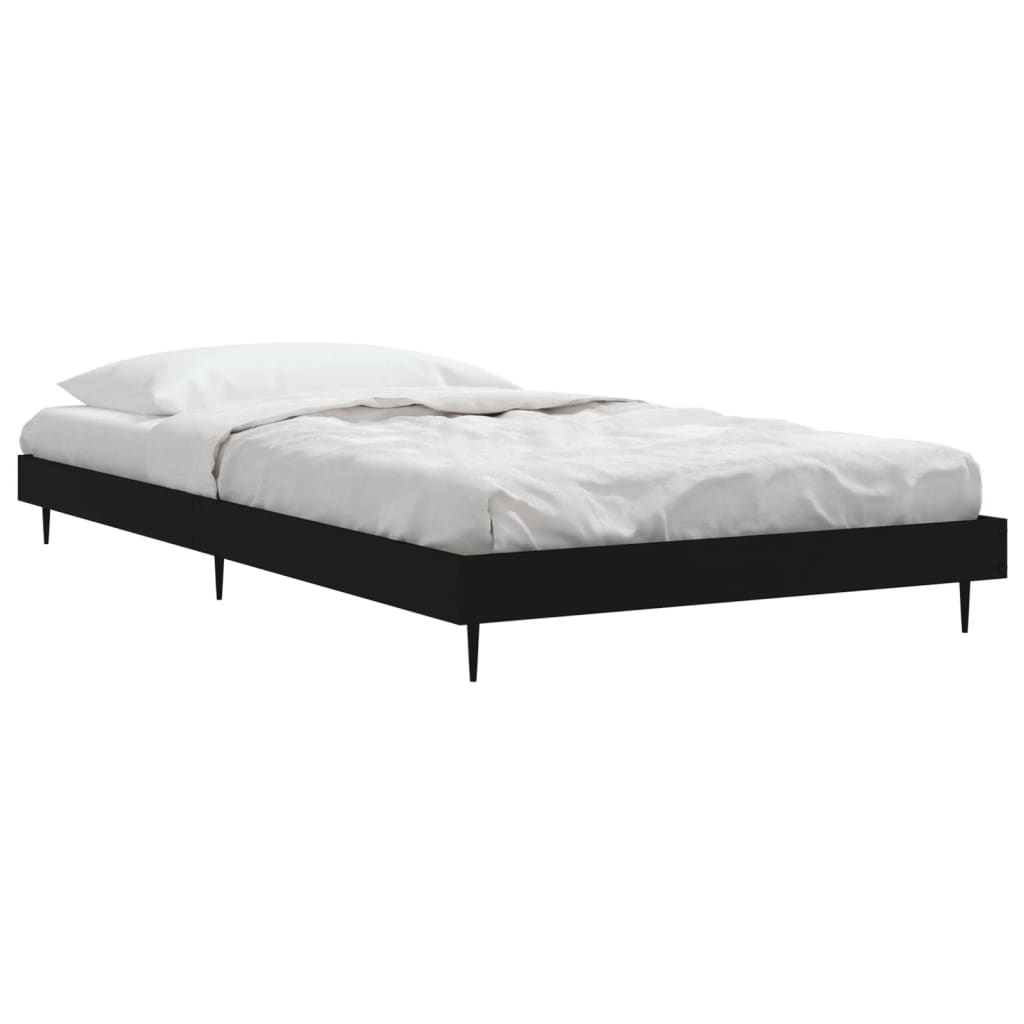 vidaXL Bed Frame without Mattress Black 100x200 cm Engineered Wood