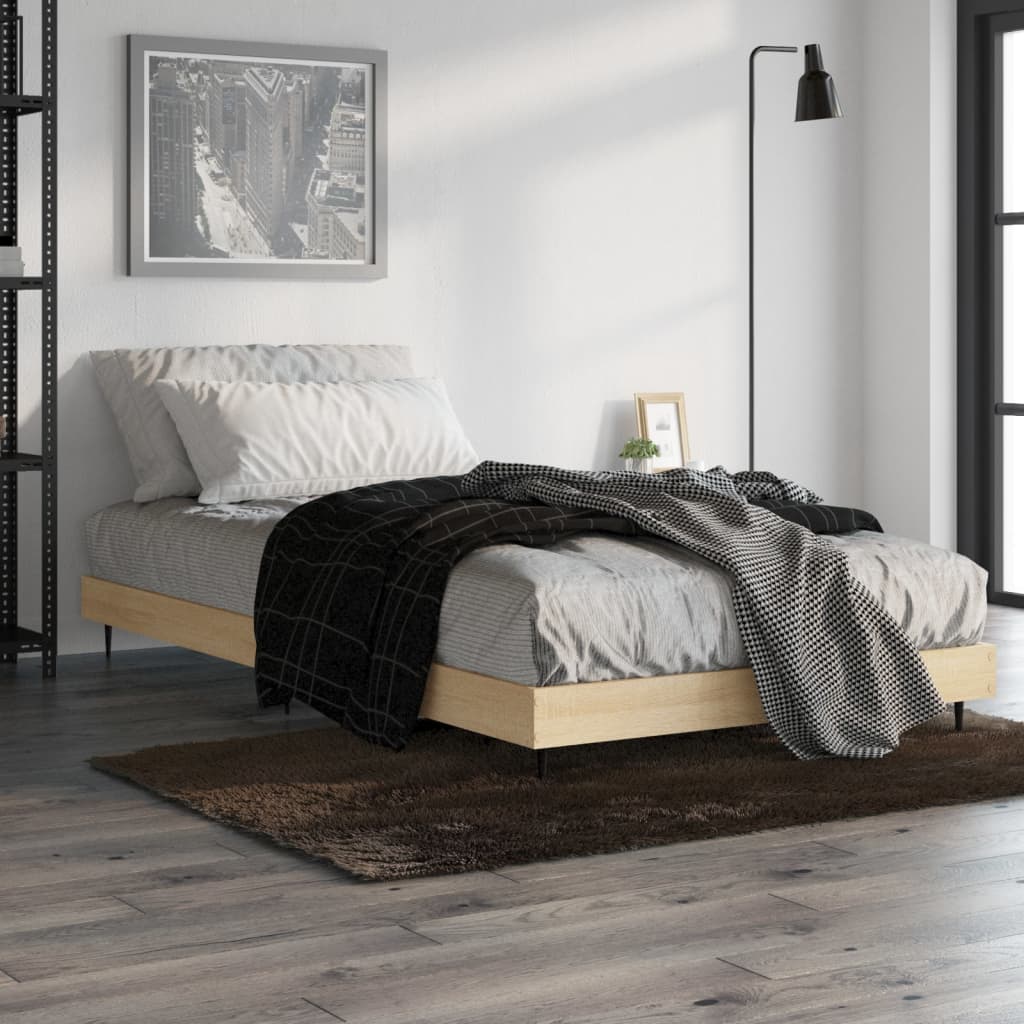vidaXL Bed Frame without Mattress Sonoma Oak 100x200 cm Engineered Wood