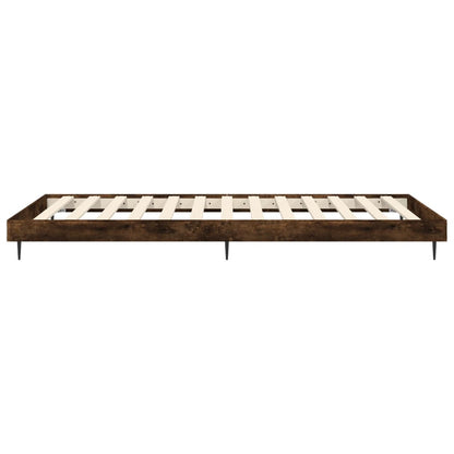 vidaXL Bed Frame without Mattress Smoked Oak 100x200 cm Engineered Wood