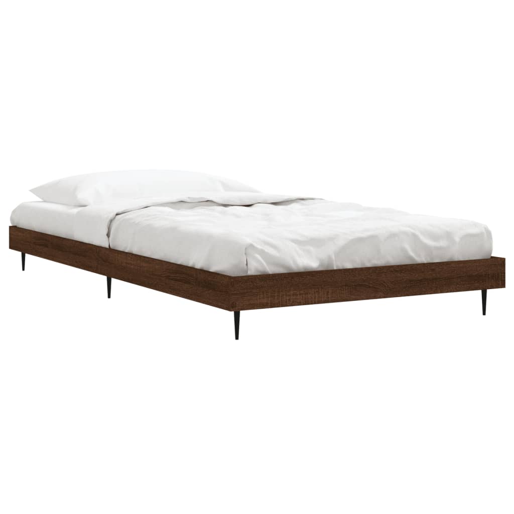 vidaXL Bed Frame without Mattress Brown Oak 100x200 cm Engineered Wood