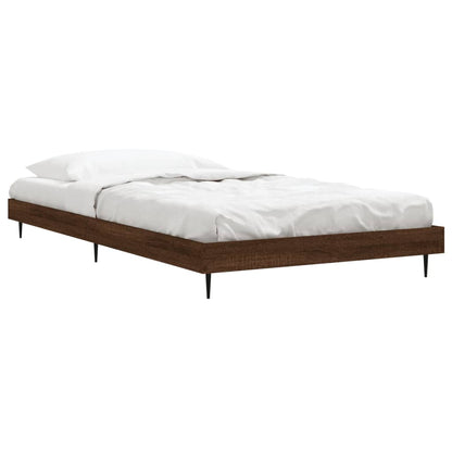 vidaXL Bed Frame without Mattress Brown Oak 100x200 cm Engineered Wood