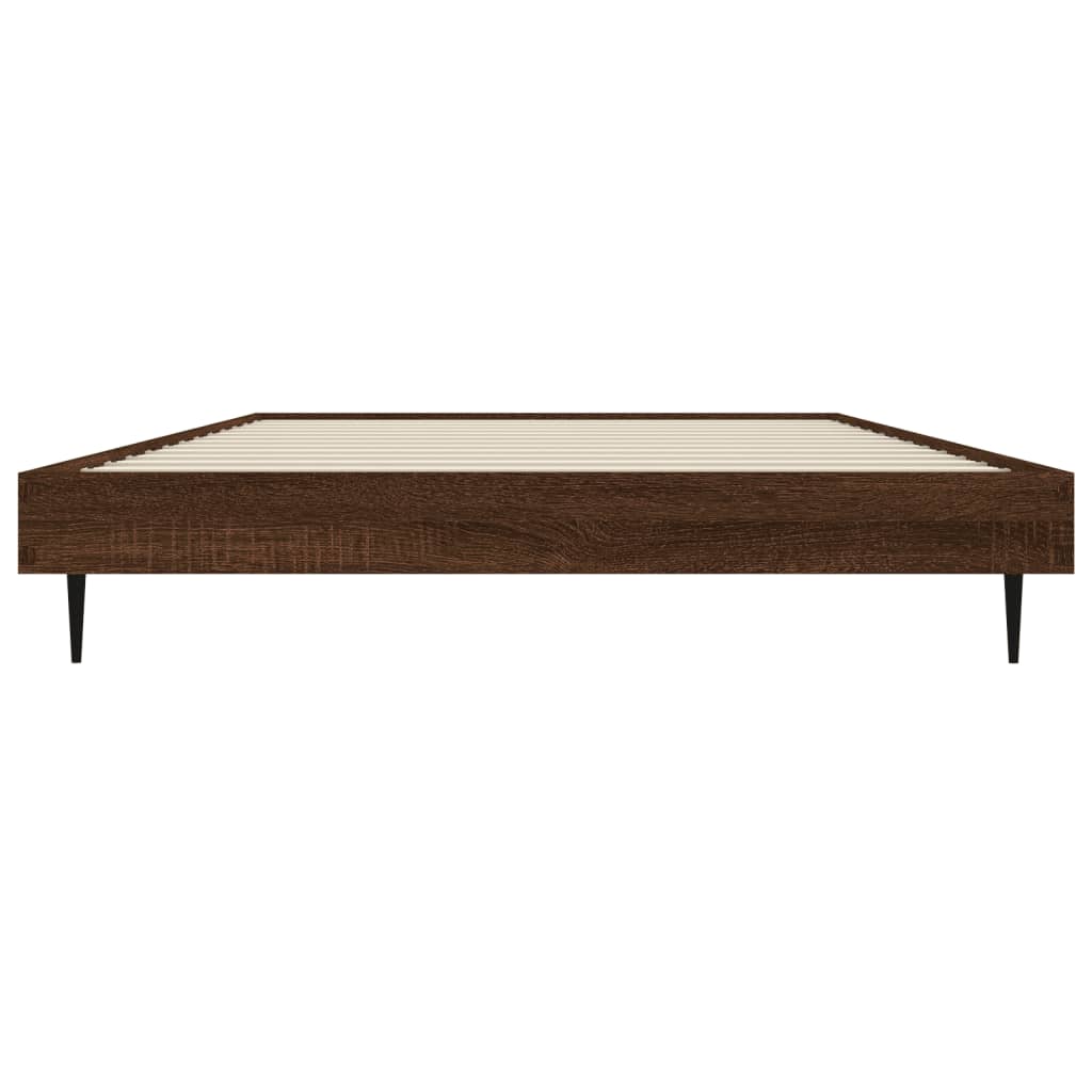 vidaXL Bed Frame without Mattress Brown Oak 100x200 cm Engineered Wood