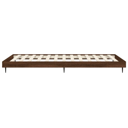 vidaXL Bed Frame without Mattress Brown Oak 100x200 cm Engineered Wood