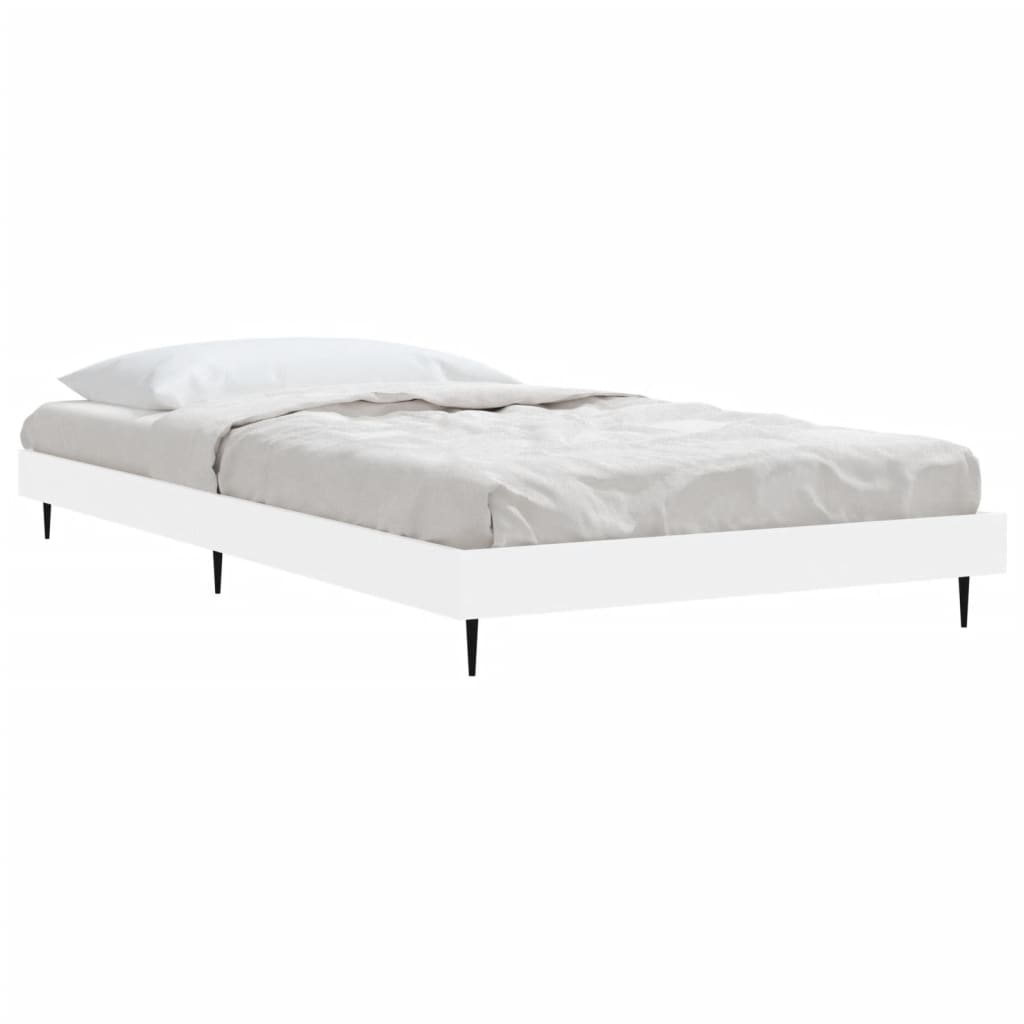 vidaXL Bed Frame without Mattress White 90x200 cm Engineered Wood