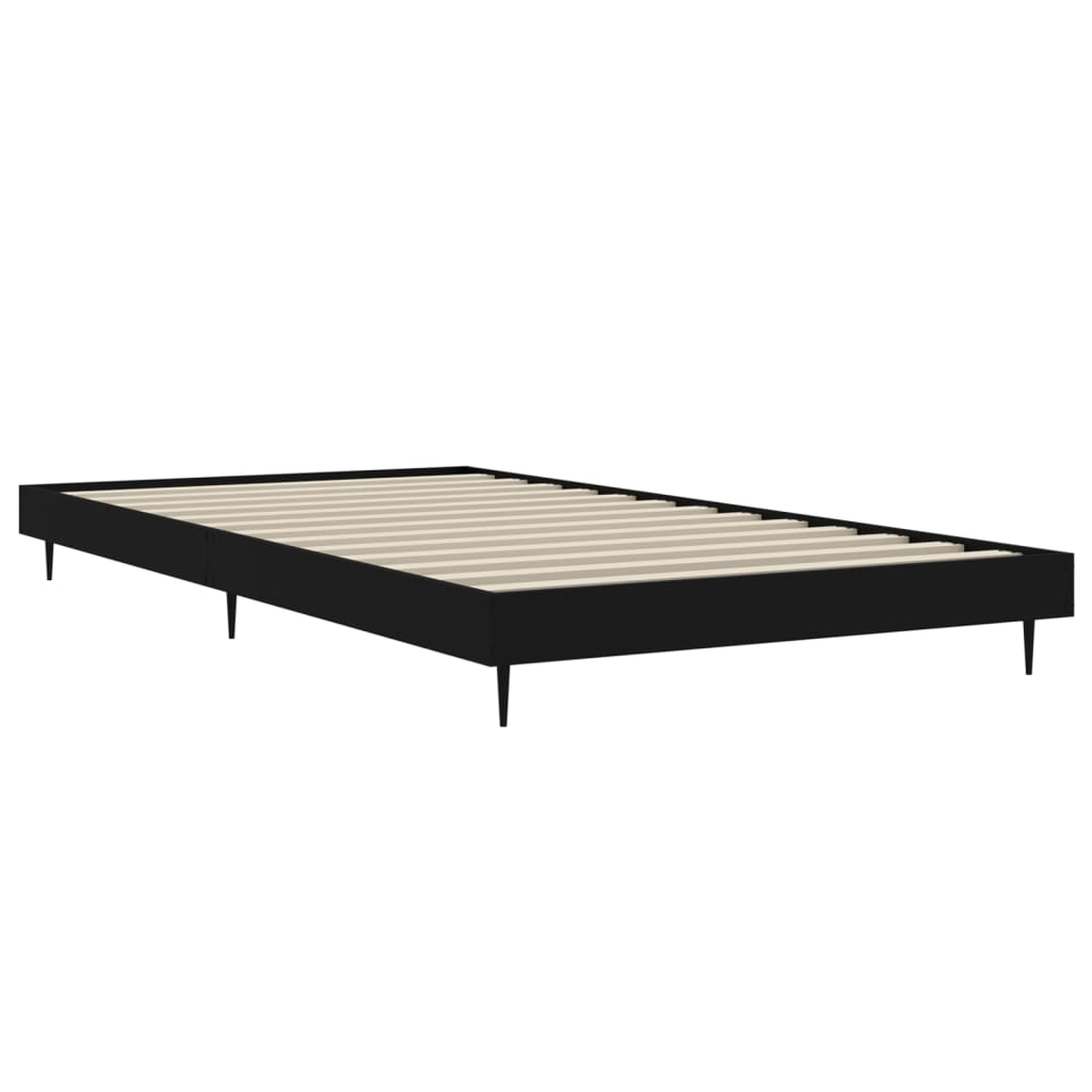vidaXL Bed Frame without Mattress Black 90x200 cm Engineered Wood
