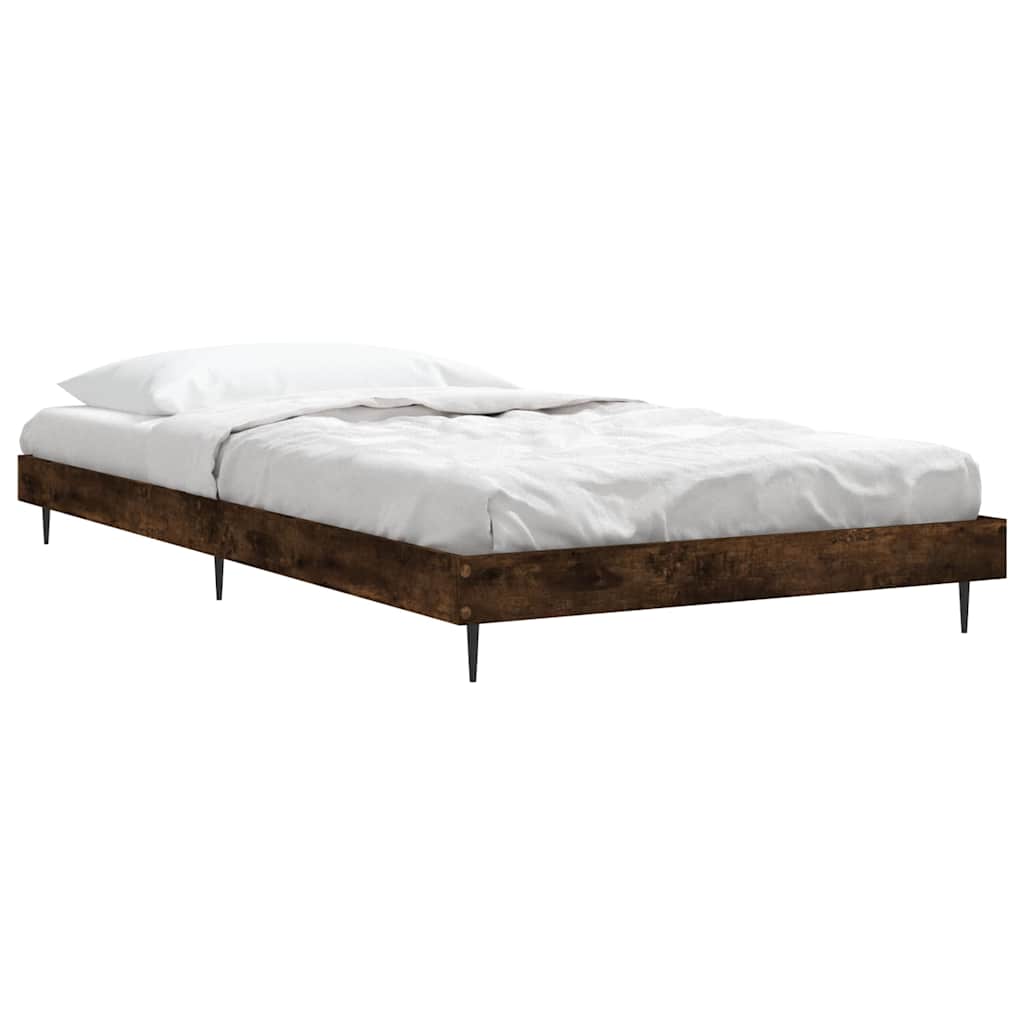vidaXL Bed Frame without Mattress Smoked Oak 90x200 cm Engineered Wood