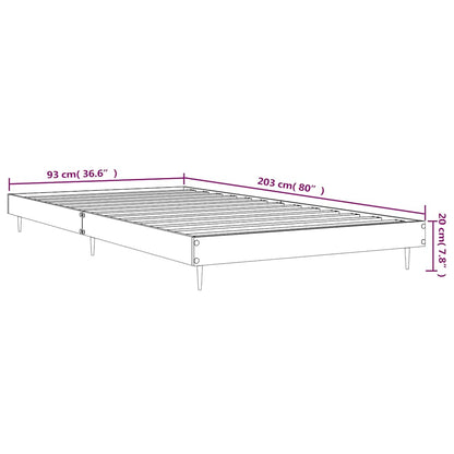 vidaXL Bed Frame without Mattress Smoked Oak 90x200 cm Engineered Wood