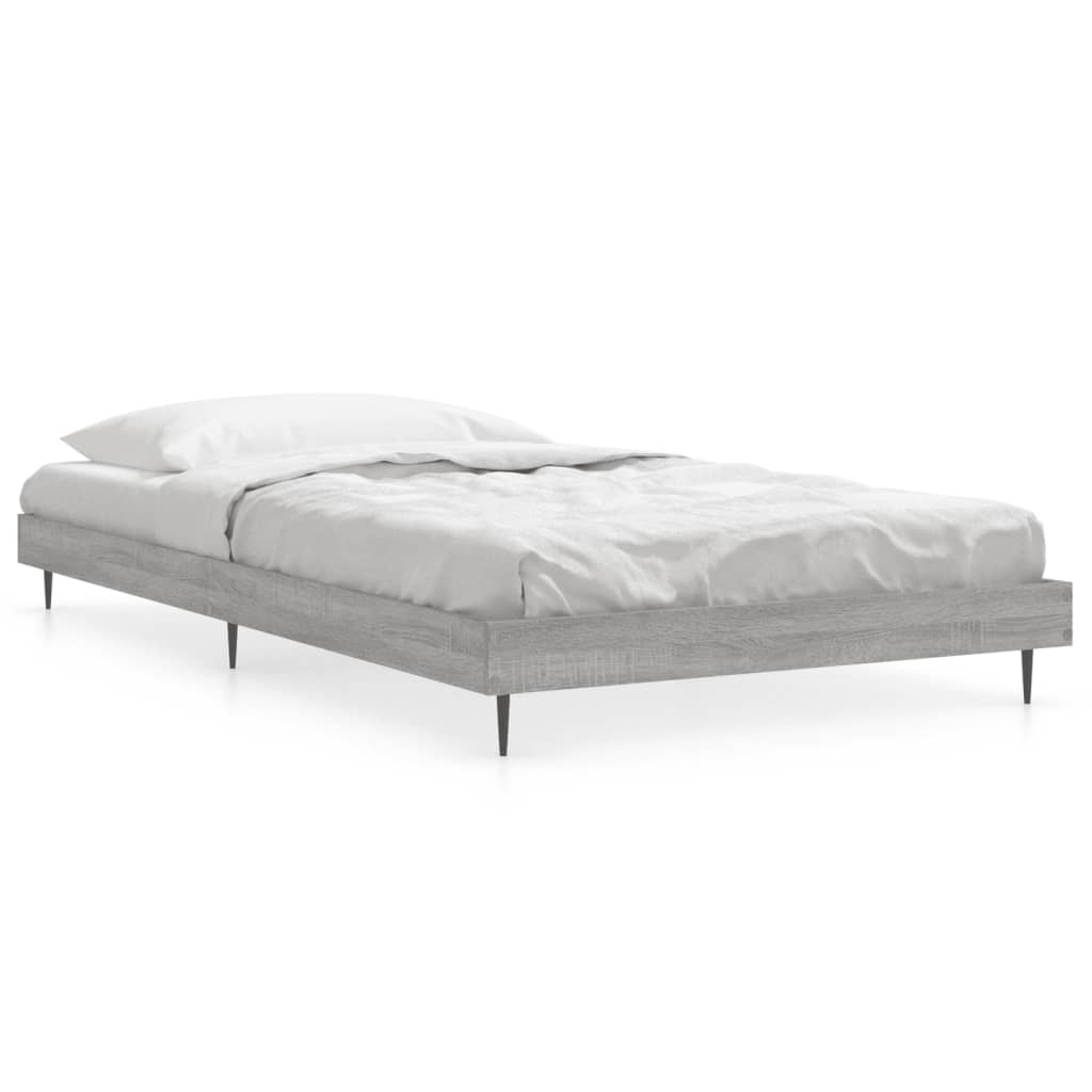 vidaXL Bed Frame without Mattress Grey Sonoma 90x200 cm Engineered Wood
