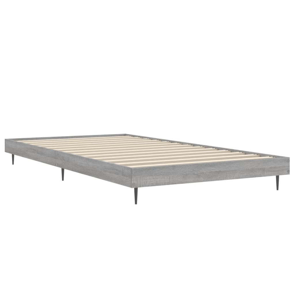 vidaXL Bed Frame without Mattress Grey Sonoma 90x200 cm Engineered Wood