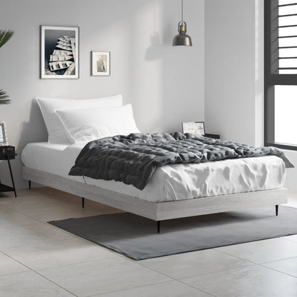 vidaXL Bed Frame without Mattress Grey Sonoma 90x200 cm Engineered Wood