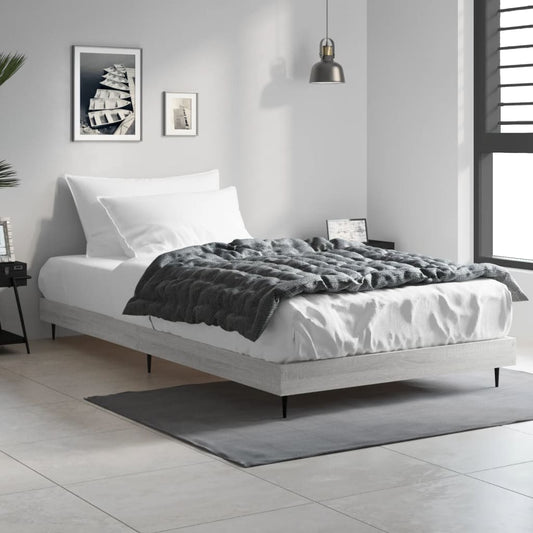 vidaXL Bed Frame without Mattress Grey Sonoma 90x200 cm Engineered Wood
