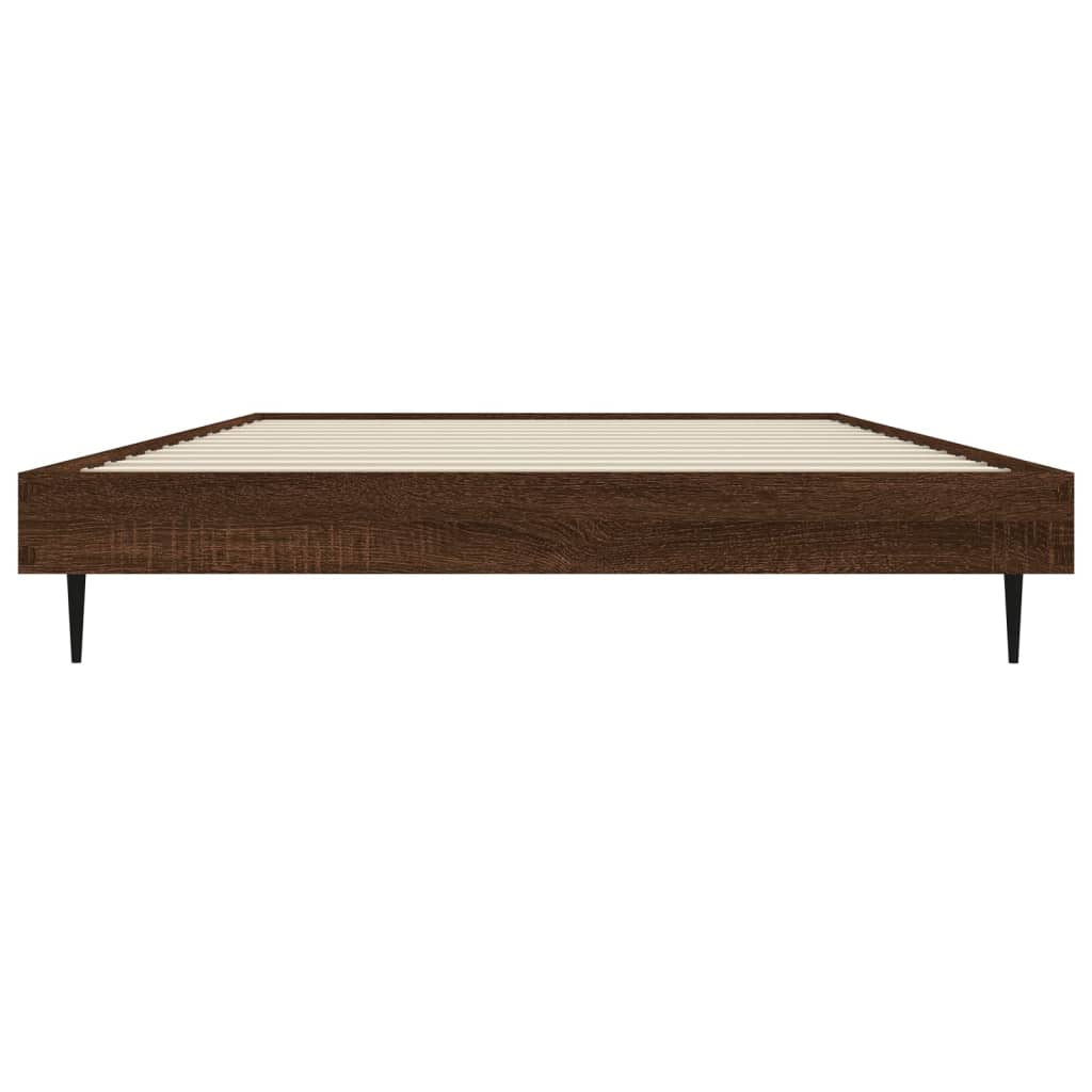 vidaXL Bed Frame without Mattress Brown Oak 90x200 cm Engineered Wood