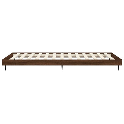 vidaXL Bed Frame without Mattress Brown Oak 90x200 cm Engineered Wood