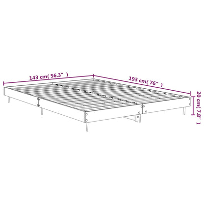 vidaXL Bed Frame without Mattress Concrete Grey 140x190 cm