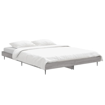 vidaXL Bed Frame without Mattress Grey Sonoma 140x190 cm Engineered Wood