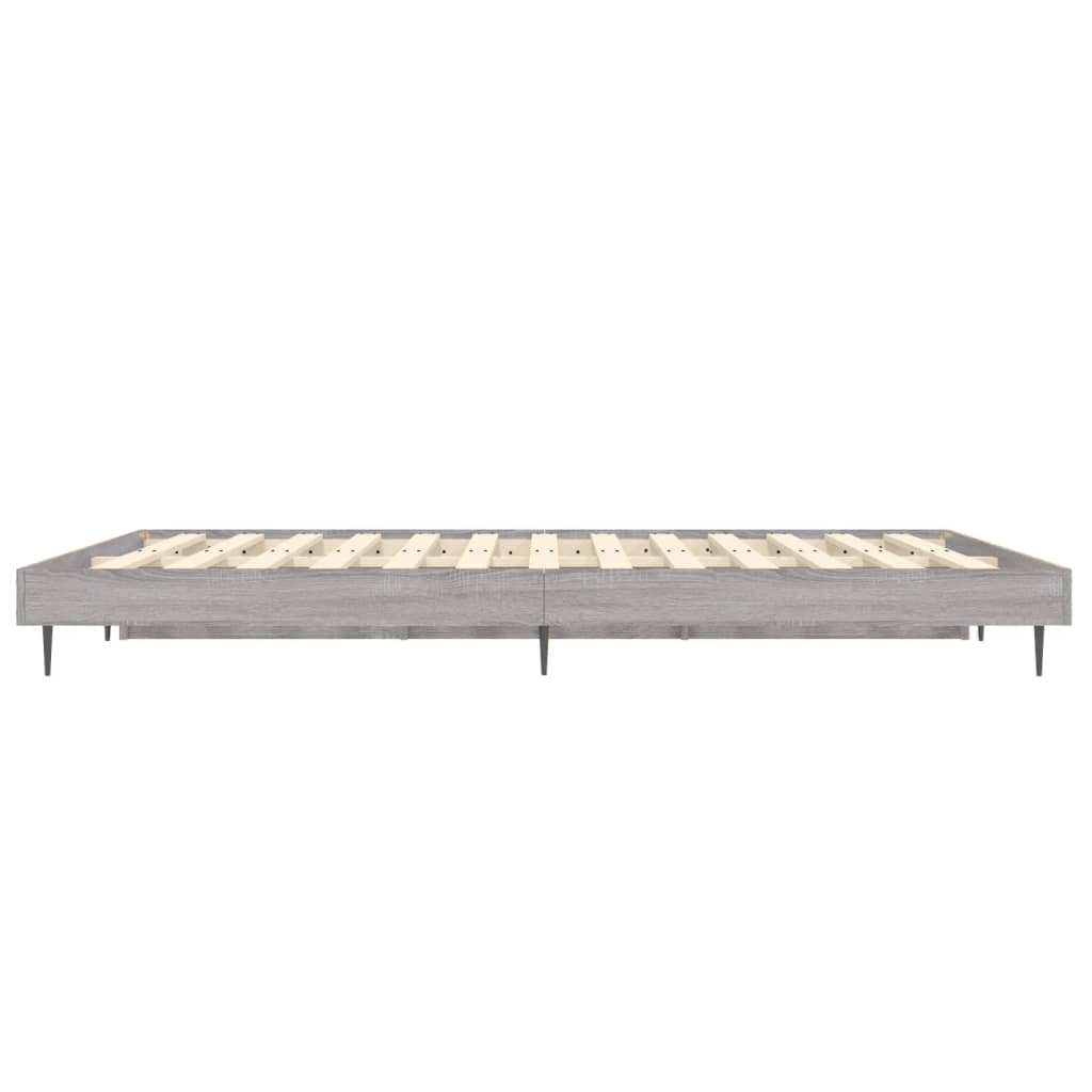 vidaXL Bed Frame without Mattress Grey Sonoma 140x190 cm Engineered Wood