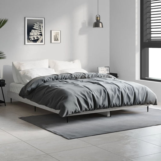 vidaXL Bed Frame without Mattress Grey Sonoma 140x190 cm Engineered Wood