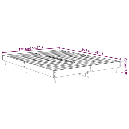 vidaXL Bed Frame without Mattress White 135x190 cm Double Engineered Wood