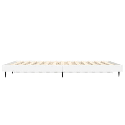 vidaXL Bed Frame without Mattress High Gloss White 135x190 cm Double