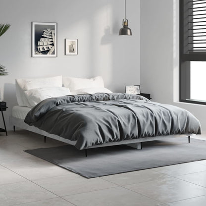 vidaXL Bed Frame without Mattress Concrete Grey 135x190 cm Double