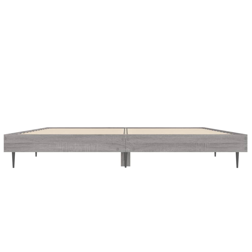 vidaXL Bed Frame without Mattress Grey Sonoma 135x190 cm Double Engineered Wood
