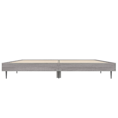 vidaXL Bed Frame without Mattress Grey Sonoma 135x190 cm Double Engineered Wood