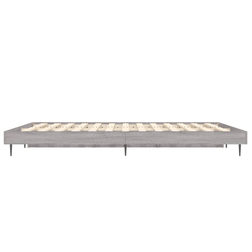 vidaXL Bed Frame without Mattress Grey Sonoma 135x190 cm Double Engineered Wood