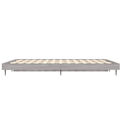 vidaXL Bed Frame without Mattress Grey Sonoma 135x190 cm Double Engineered Wood