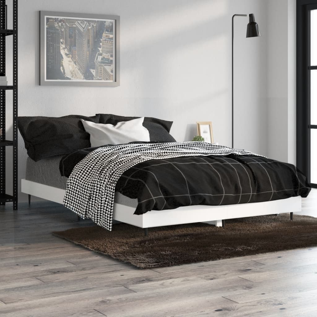 vidaXL Bed Frame without Mattress White 120x190 cm Small Double Engineered Wood