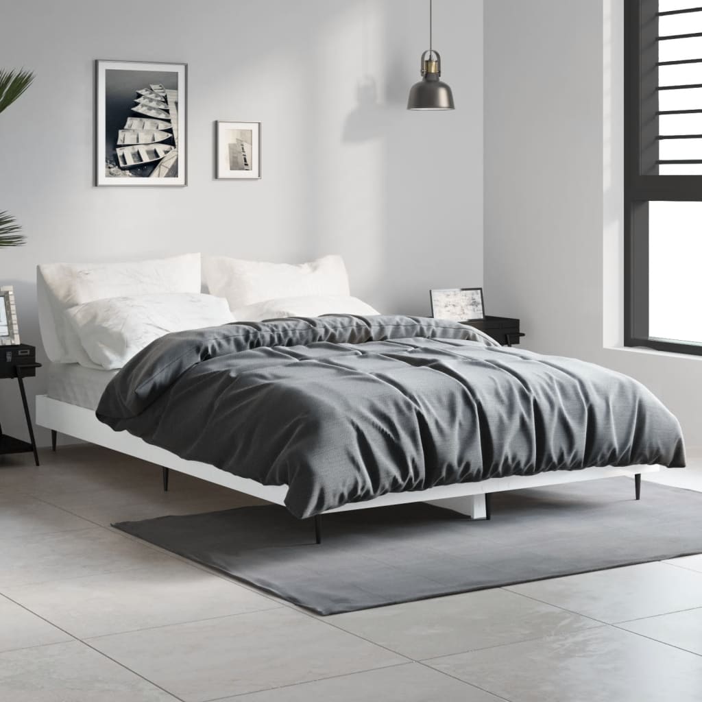 vidaXL Bed Frame without Mattress White 120x190 cm Small Double Engineered Wood