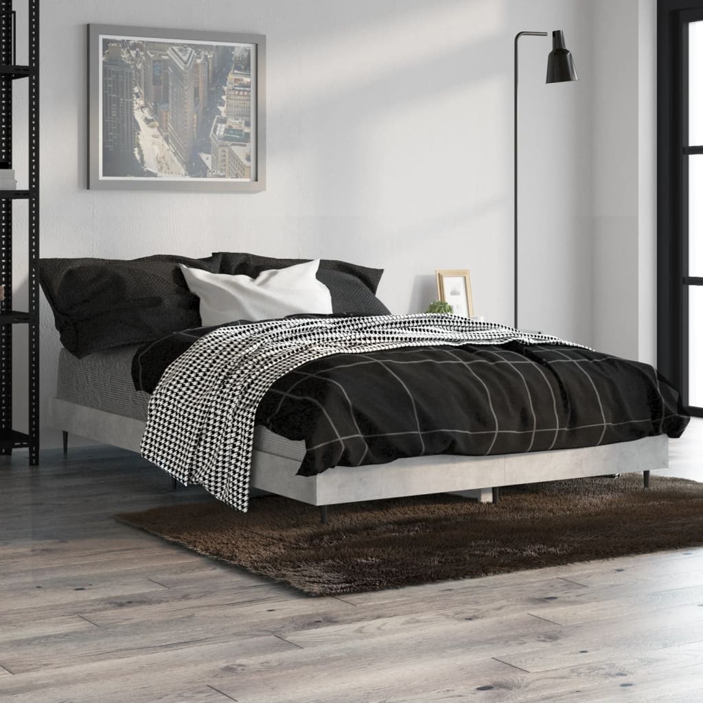 vidaXL Bed Frame without Mattress Concrete Grey 120x190 cm Small Double