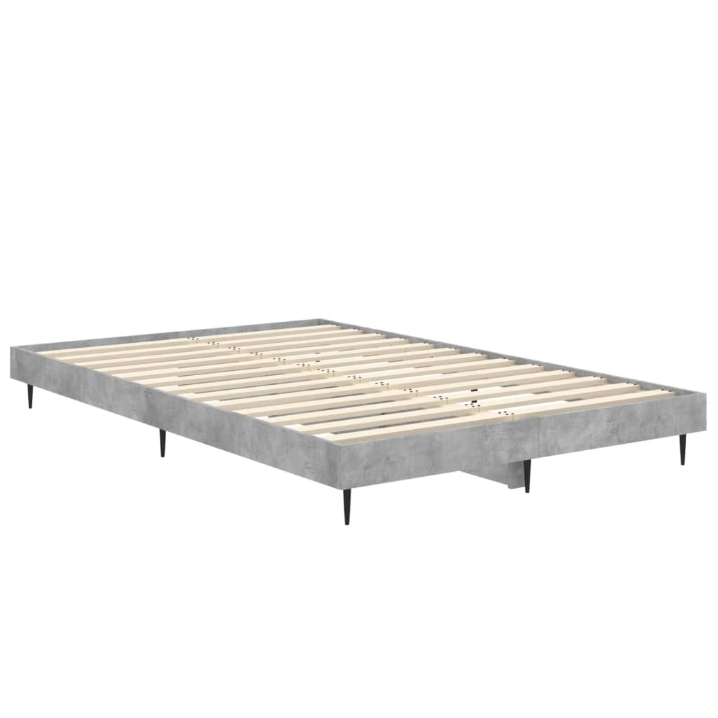 vidaXL Bed Frame without Mattress Concrete Grey 120x190 cm Small Double