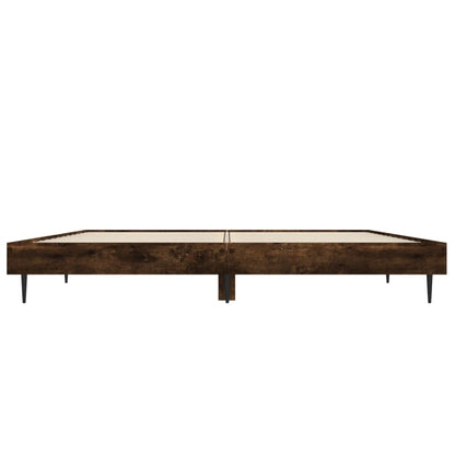 vidaXL Bed Frame without Mattress Smoked Oak 120x190 cm Small Double Engineered Wood