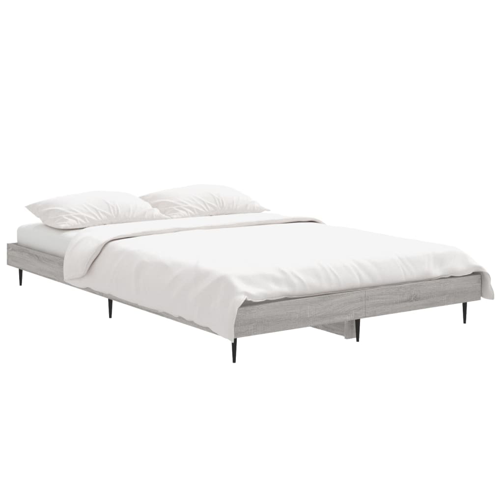 vidaXL Bed Frame without Mattress Grey Sonoma 120x190 cm Small Double Engineered Wood