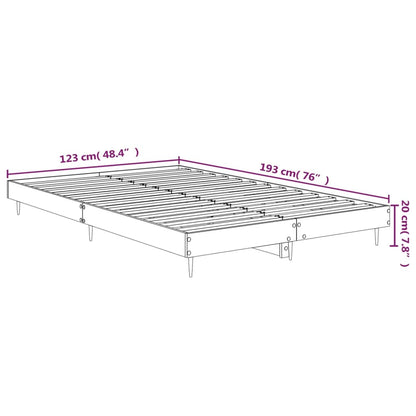 vidaXL Bed Frame without Mattress Grey Sonoma 120x190 cm Small Double Engineered Wood