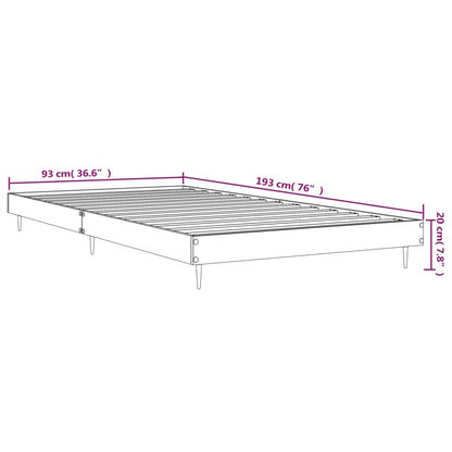 vidaXL Bed Frame without Mattress White 90x190 cm Single Engineered Wood