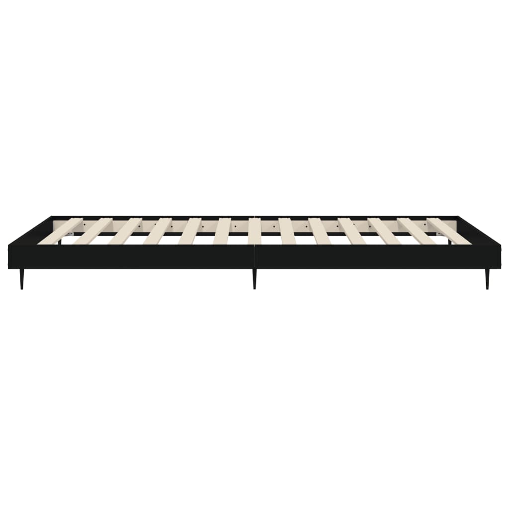 vidaXL Bed Frame without Mattress Black 90x190 cm Single Engineered Wood