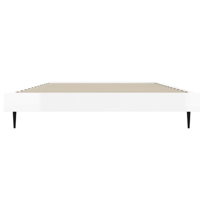 vidaXL Bed Frame without Mattress High Gloss White 90x190 cm Single