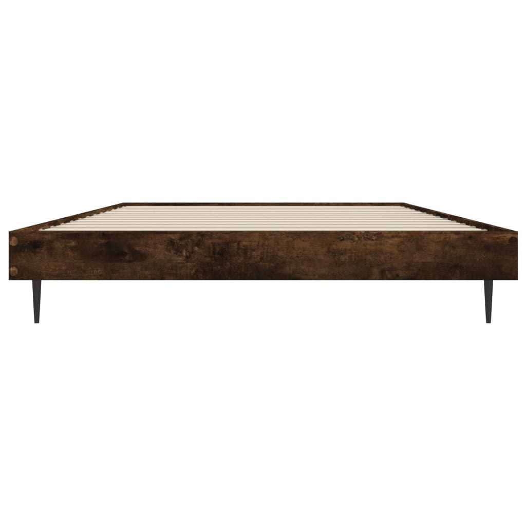 vidaXL Bed Frame without Mattress Smoked Oak 90x190 cm Single Engineered Wood