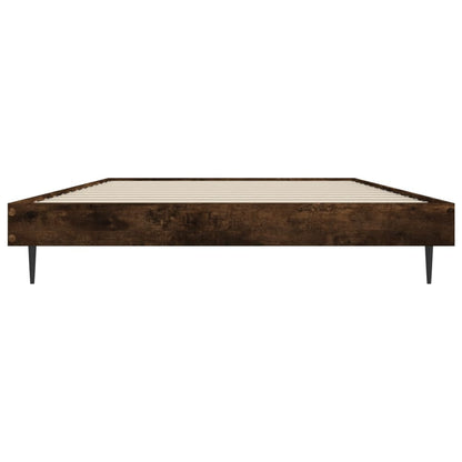 vidaXL Bed Frame without Mattress Smoked Oak 90x190 cm Single Engineered Wood