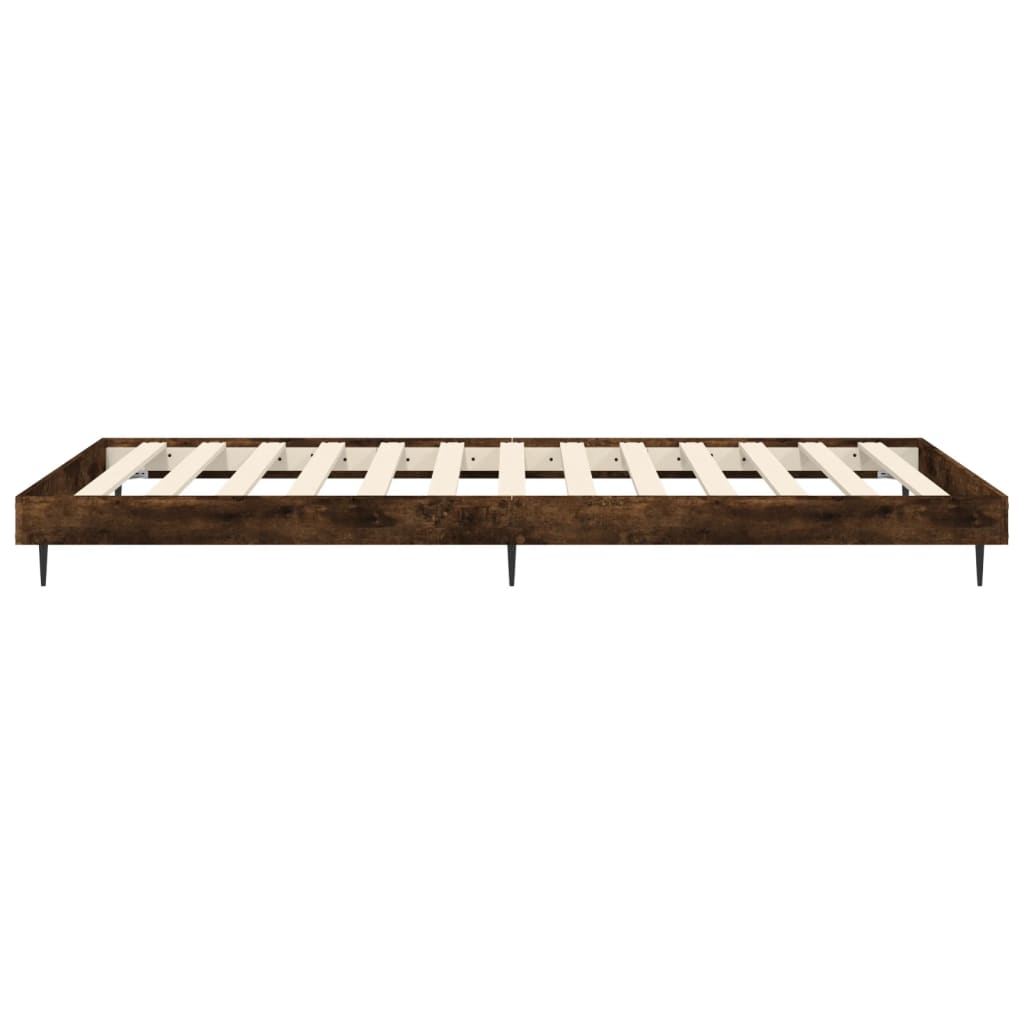 vidaXL Bed Frame without Mattress Smoked Oak 90x190 cm Single Engineered Wood