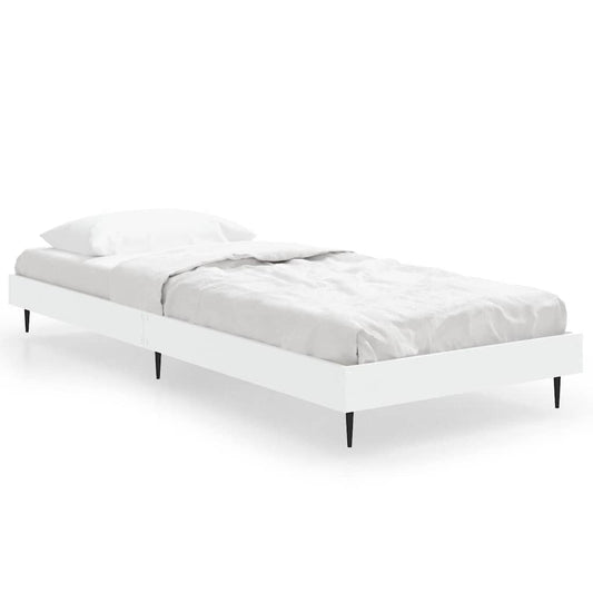 vidaXL Bed Frame without Mattress White 75x190 cm Small Single Engineered Wood